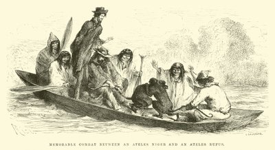 Combat mémorable entre un Ateles niger et un Ateles rufus - Edouard Riou